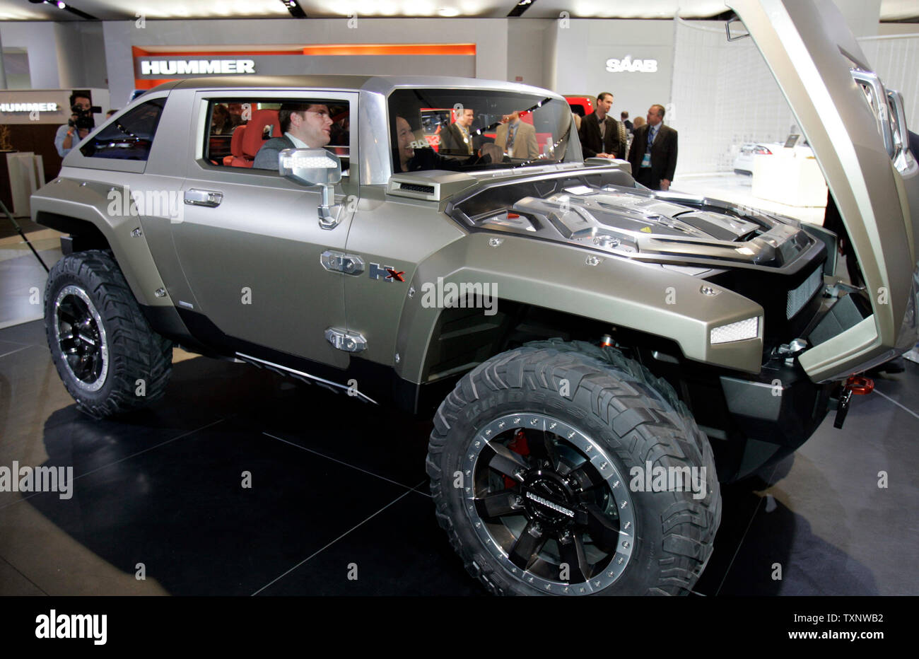 General Motors Hummer division unveiled it's concept car the HX, which is E-85 compatible, during the 2008 North American International Auto Show at the Cobo Center in Detroit January 14, 2008. (UPI Photo/Mark Cowan) Stock Photo