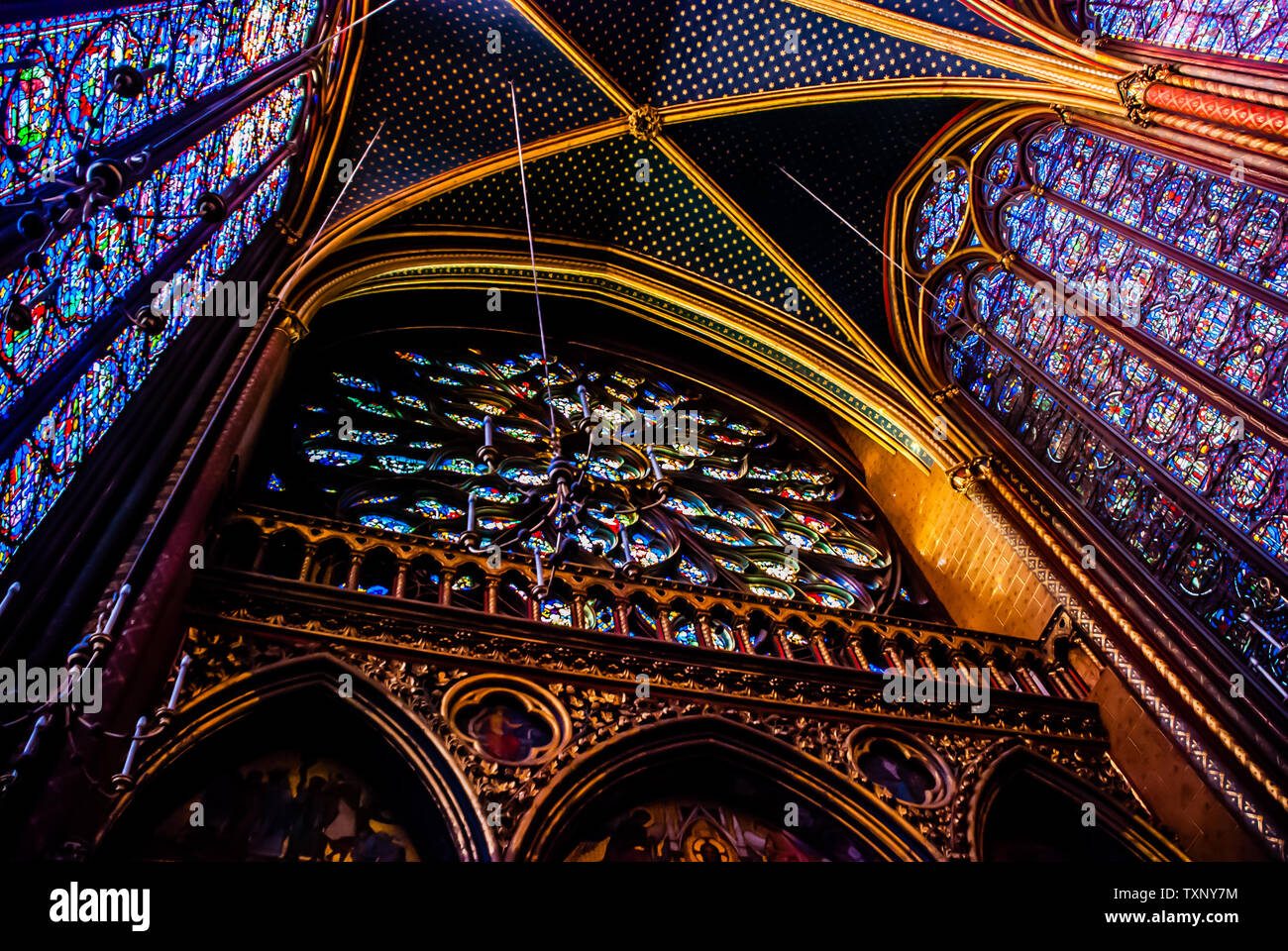 Interior of Saint Chapelle in Paris Stock Photo Alamy