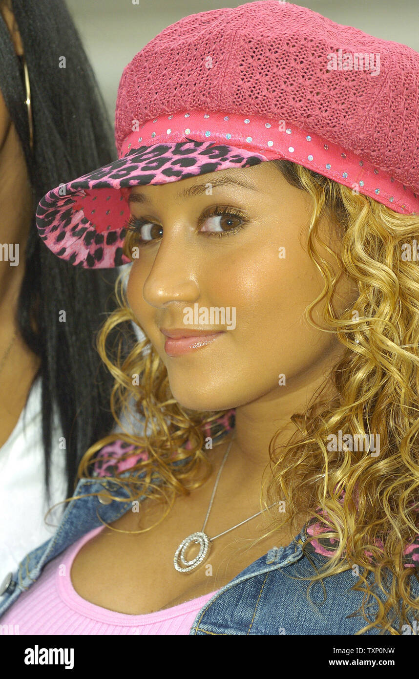 Pop singer, Adrienne, of 'The Cheetah Girls' is one of many celebrities and guests attending the 50-year anniversary of Disneyland from Walt Disney World's MGM Studios near Orlando, Fl. on May 4, 2005. (UPI Photo/Marino-Cantrell) Stock Photo