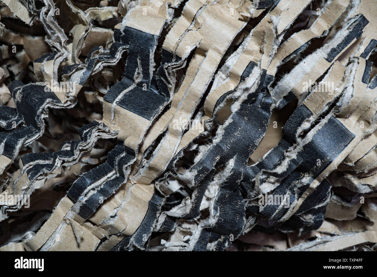 Shredded cardboard used for packing material. UK Stock Photo Alamy