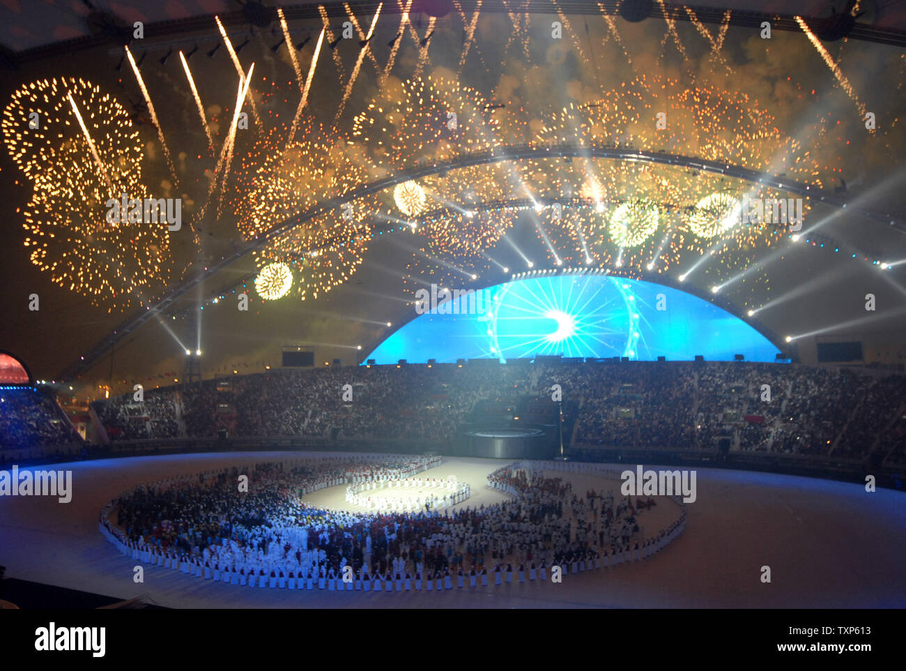 Fireworks During The Closing Ceremony Of The 15 Asian Games In Doha Qatar On Friday December 15 2006 The Next Asian Games Will Be Held In Guanzhou China In Four Years Time