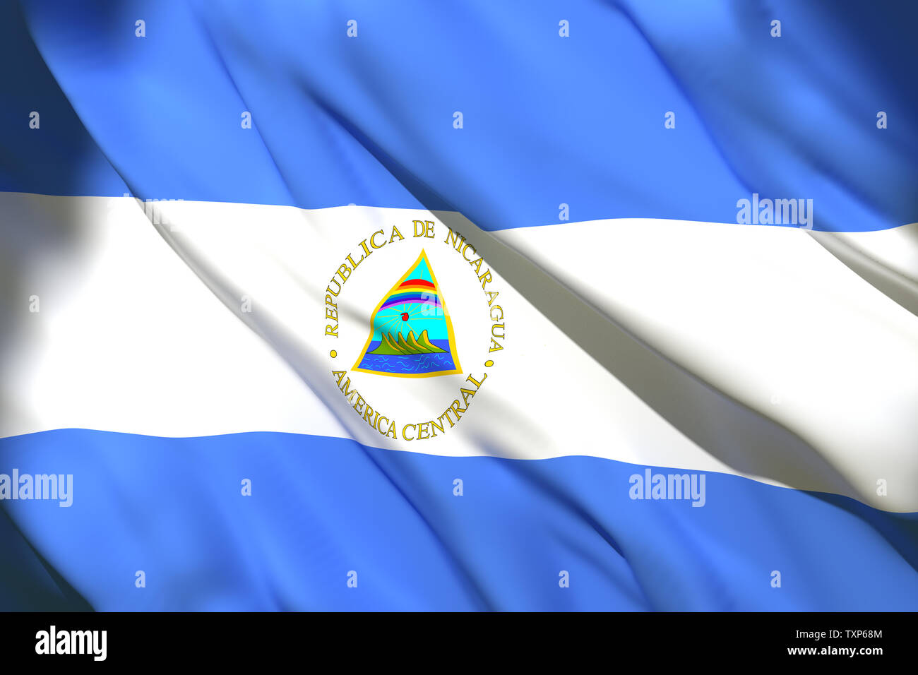 3d rendering of a Nicaragua national flag waving Stock Photo - Alamy