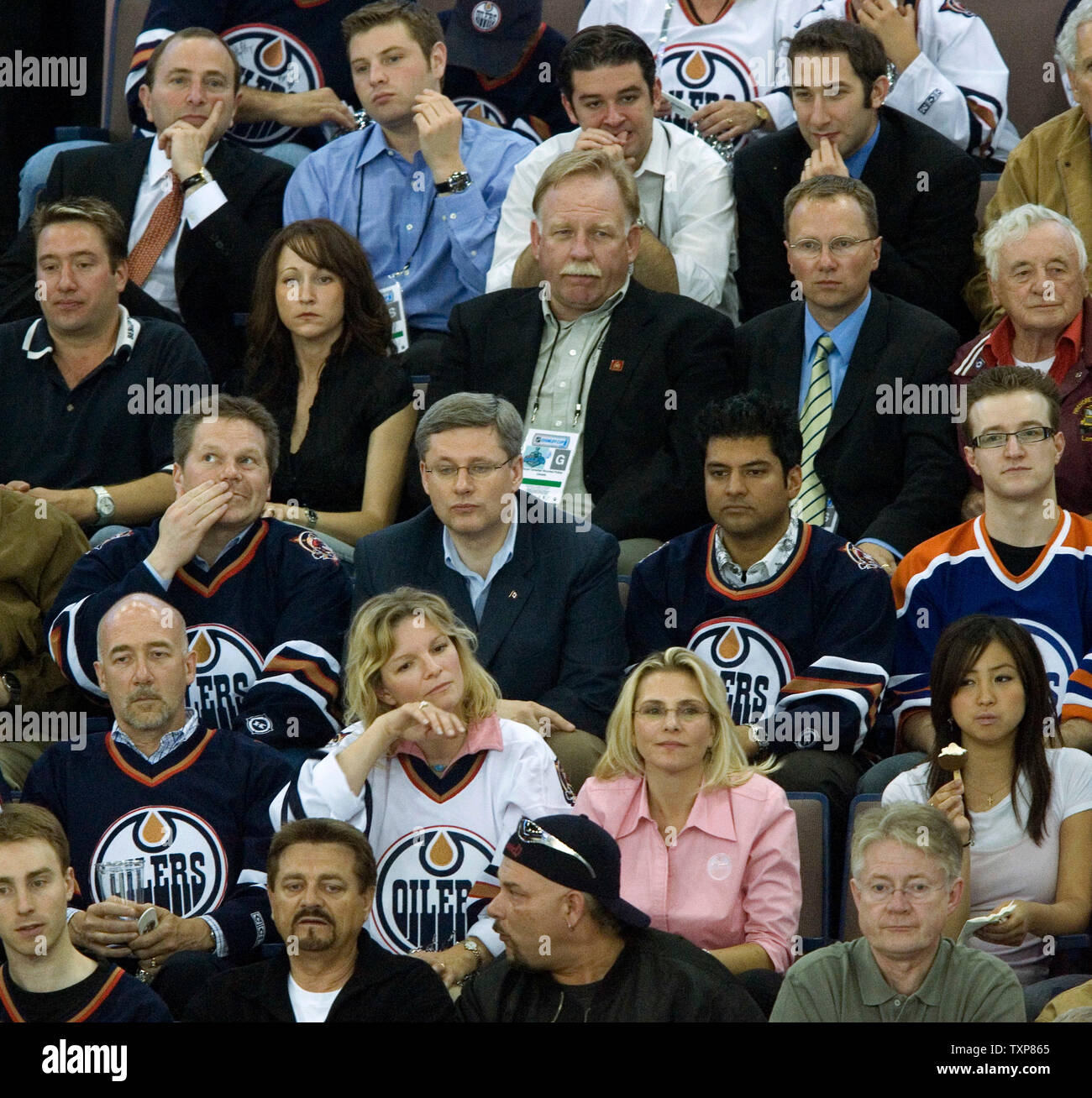 Prime Minister Stephen Harper attends Game 4 of Stanley Cup final