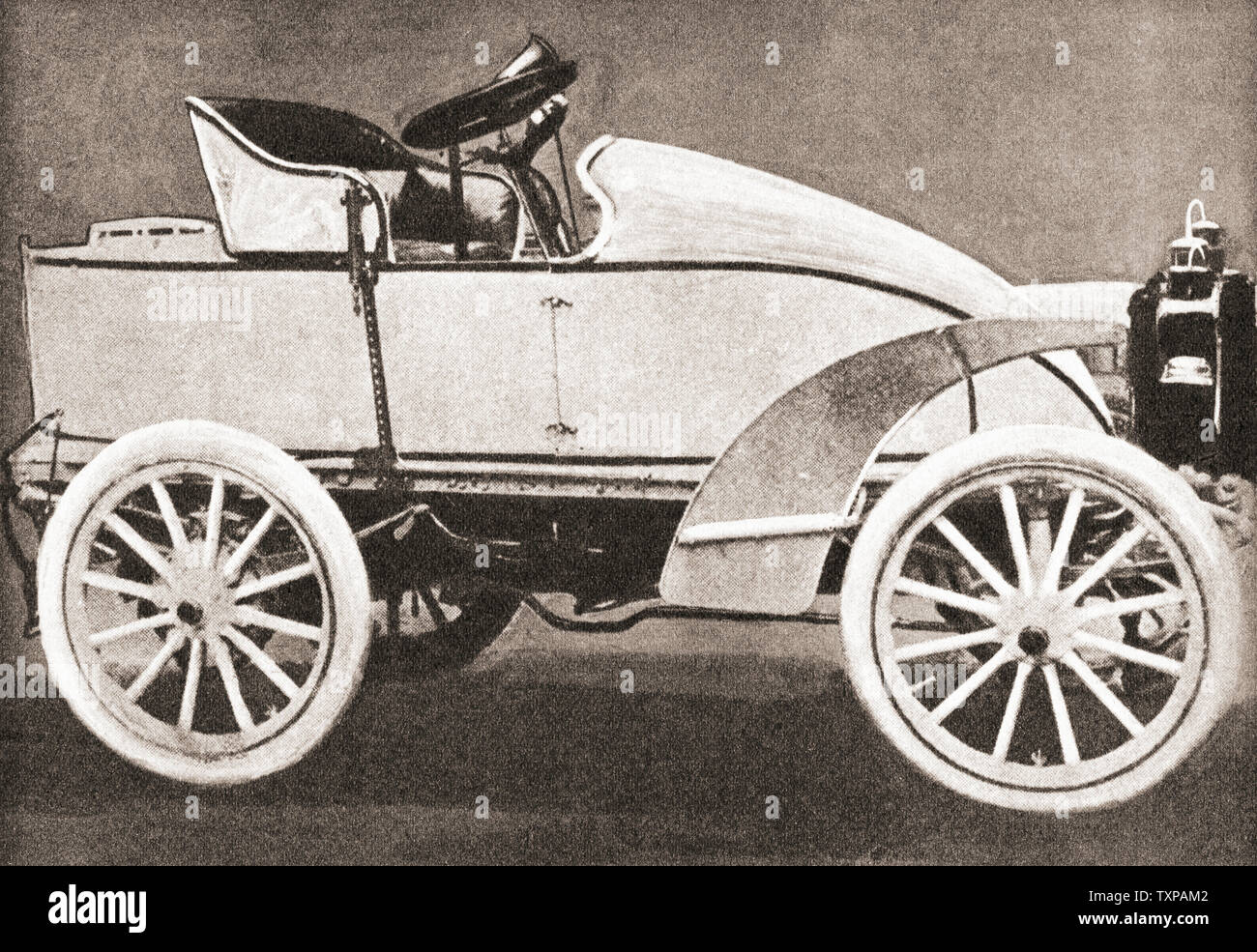 A Gardner-Serpollet steam powered car, 1902.  From The Pageant of the Century, published 1934. Stock Photo