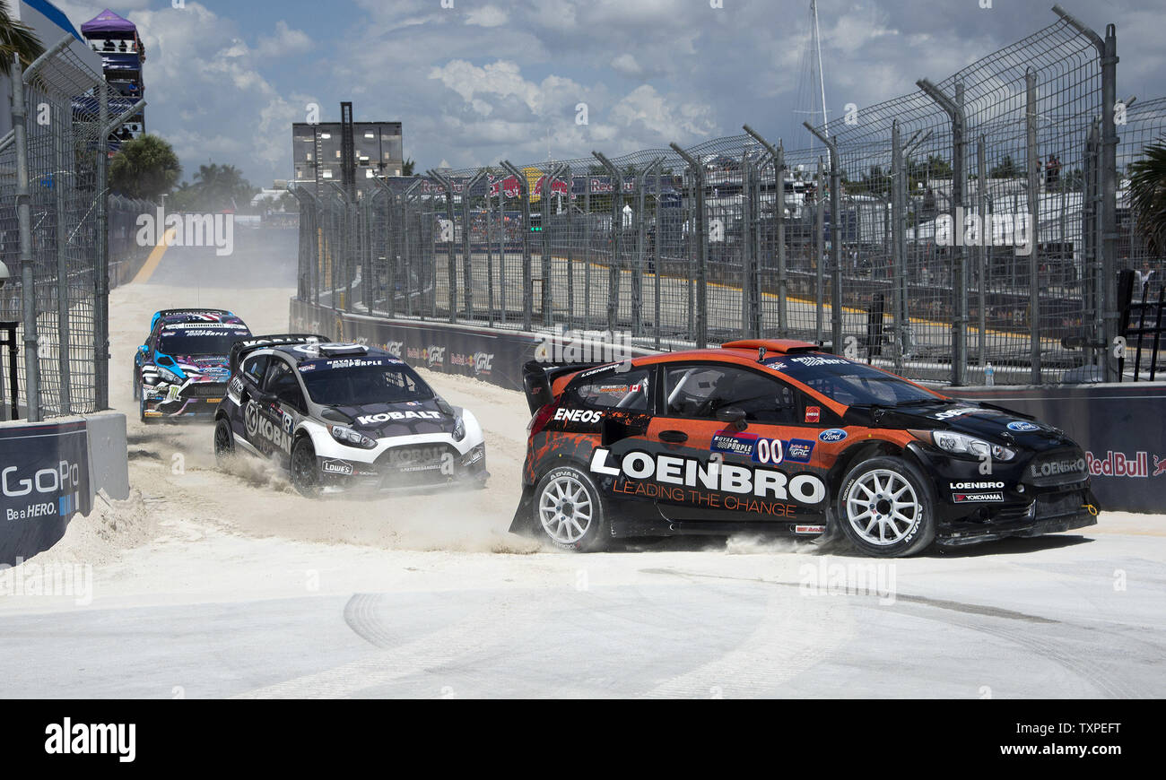 Racer Steve Arpin, driving car 00, a Ford Fiesta ST for Chip Ganassi