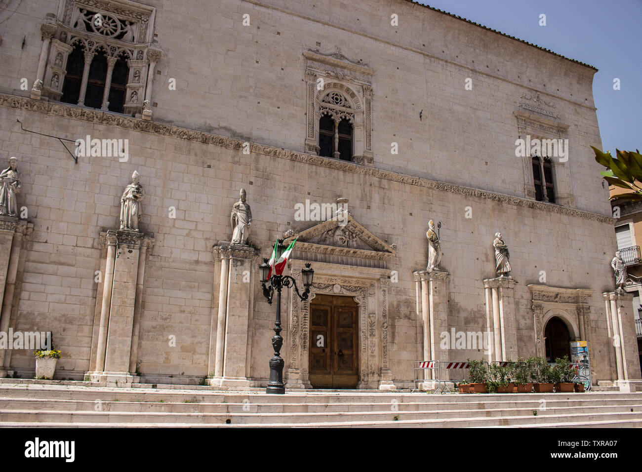 The complex, dedicated to the SS. Annunziata and constituted by the church with the annexed palace, Sulmona Stock Photo