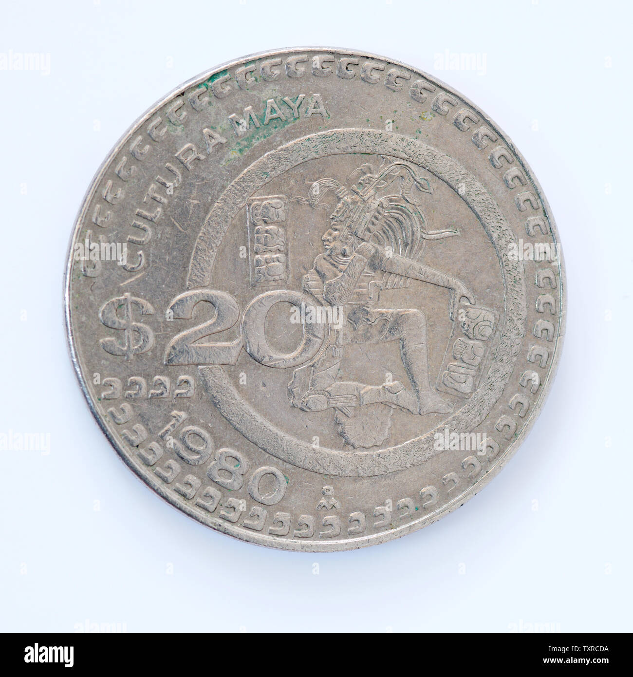 Mexico 20 Pesos Coin - 1980 Stock Photo