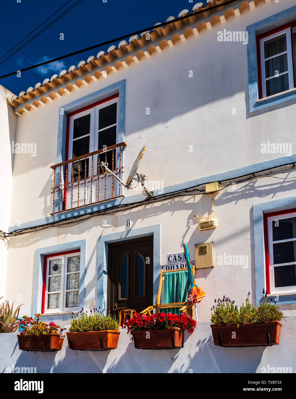 Colourful Portuguese house, Burgau, Portugal Stock Photo