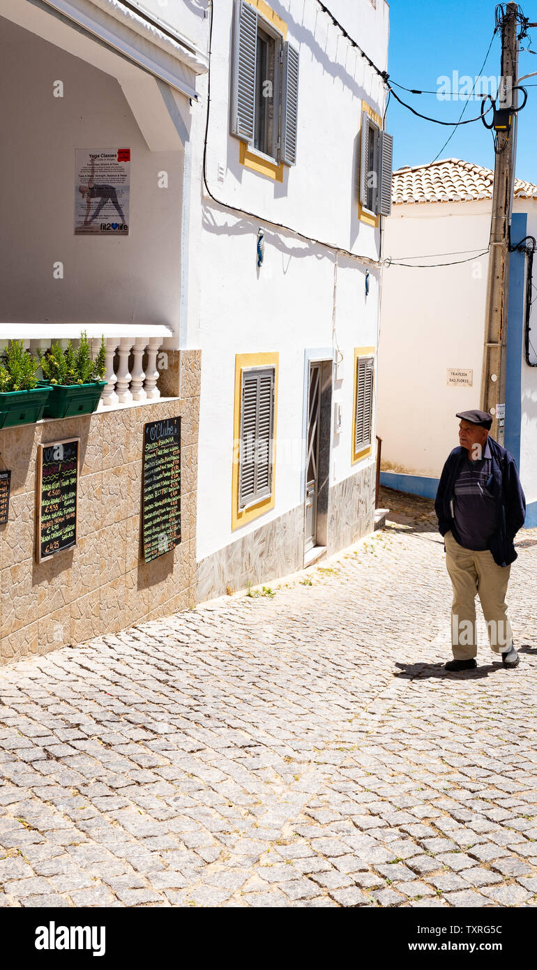 Portuguese villager, Burgau, Portugal Stock Photo