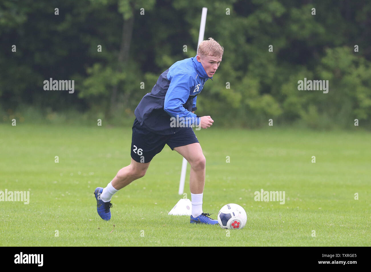 Peterlee and Houghall, Durham, UK. 25th June 2019. Adam Bale during  Hartlepool United's pre season training at East Durham College on Tuesday  25th June 2019. (Credit: Mark Fletcher | MI News) Credit: