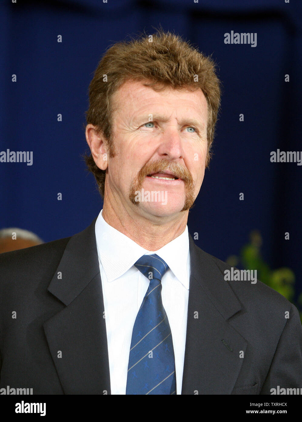 National Baseball Hall of Fame member Robin Yount makes his way on stage for induction