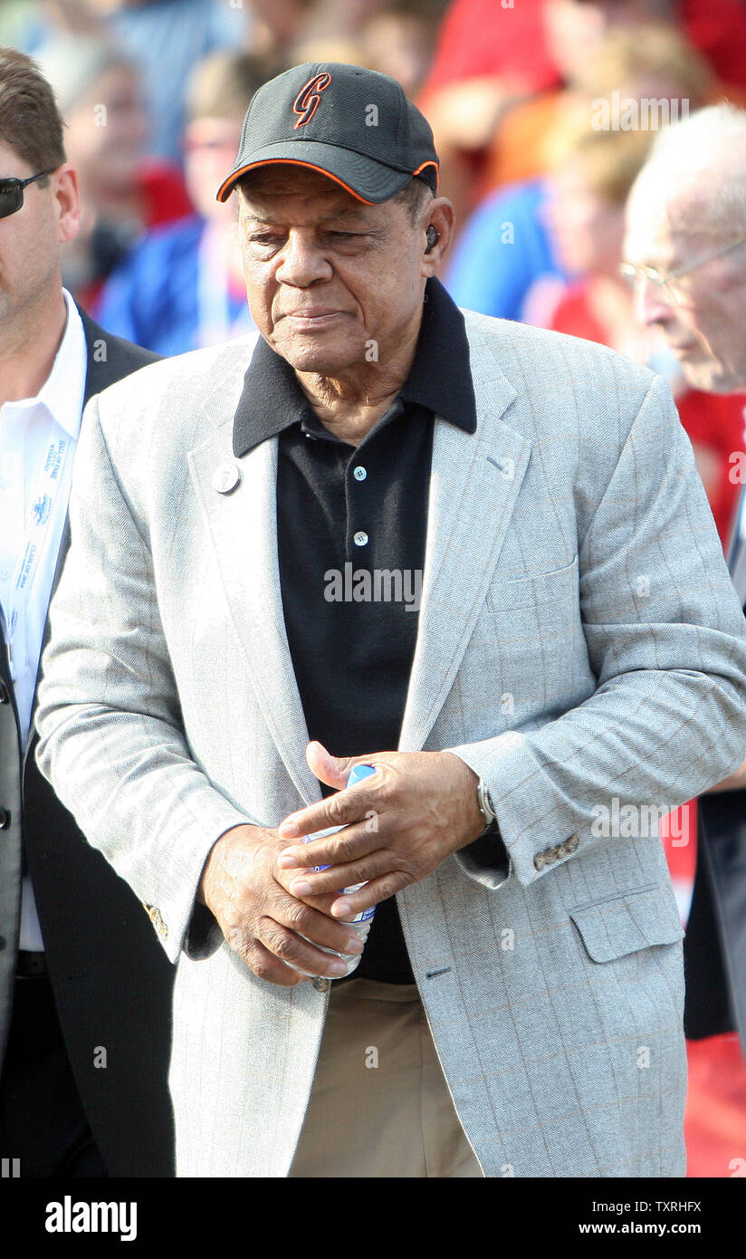 National Baseball Hall of Fame member Willie Mays enters the Hall of