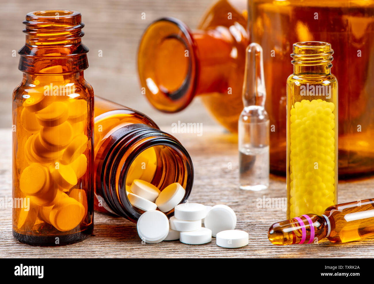 Alternative medicine with homeopathy Stock Photo