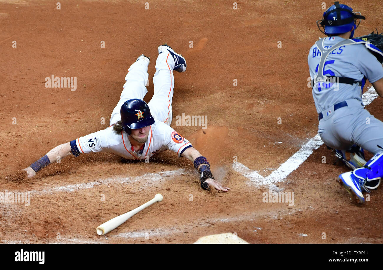 Houston Astros Josh Reddick L Scores Against Los Angeles Dodgers