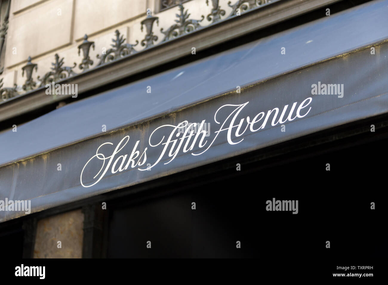 NEW YORK, USA - MAY 15, 2019: Saks Fifth Avenue on Fifth Aveneue in New York, USA, American chain of luxury department stores Stock Photo