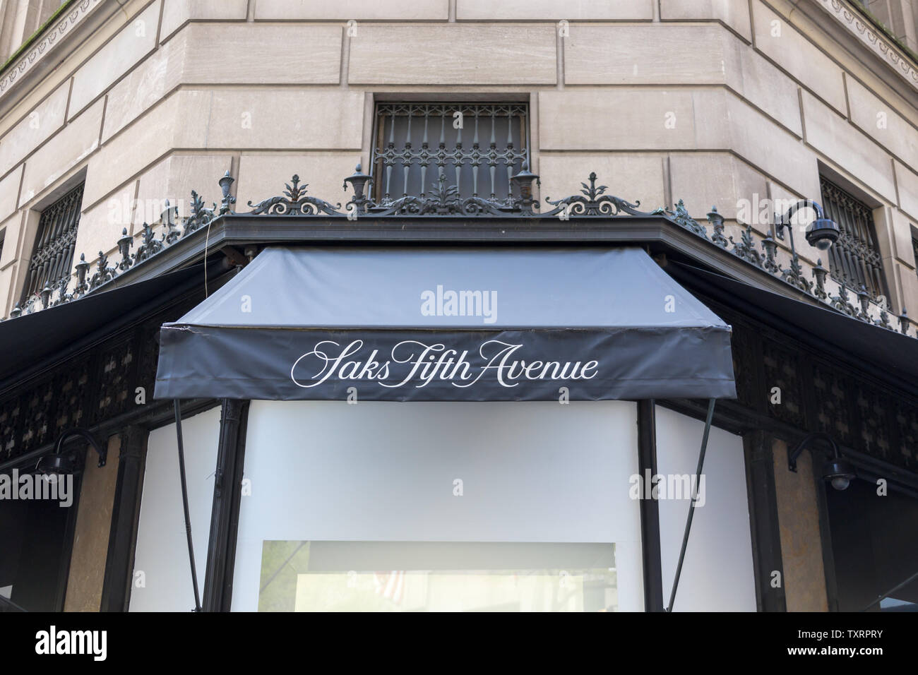 NEW YORK, USA - MAY 15, 2019: Saks Fifth Avenue on Fifth Aveneue in New York, USA, American chain of luxury department stores Stock Photo