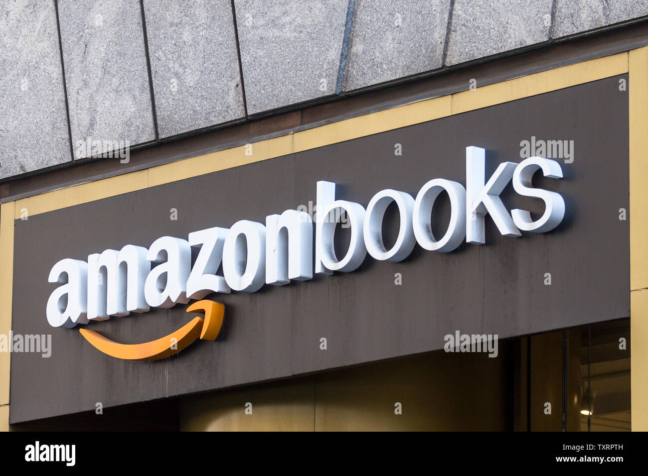 NEW YORK, USA MAY 17, 2019 Amazon Books store in New York City. It