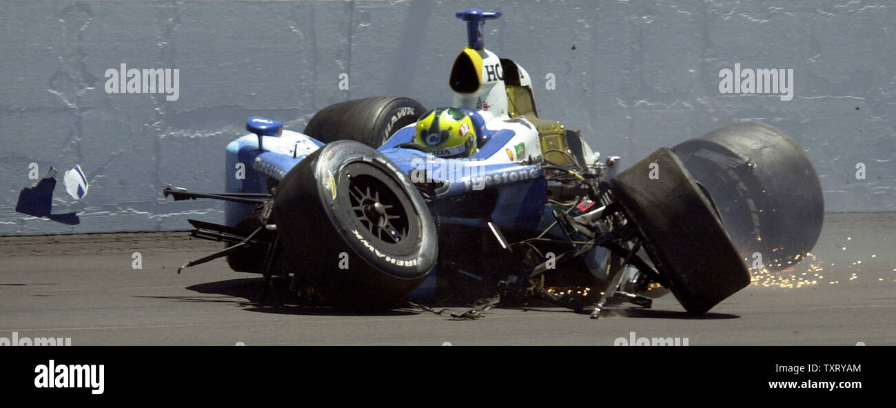 Bruno Junqueira, of Belo Horizonte, Brazil, guides his Ford-Cosworth Lola  for Neman/Haas Racing through the nine turn of the course of the Grand Prix  of Denver with other racers behind him on