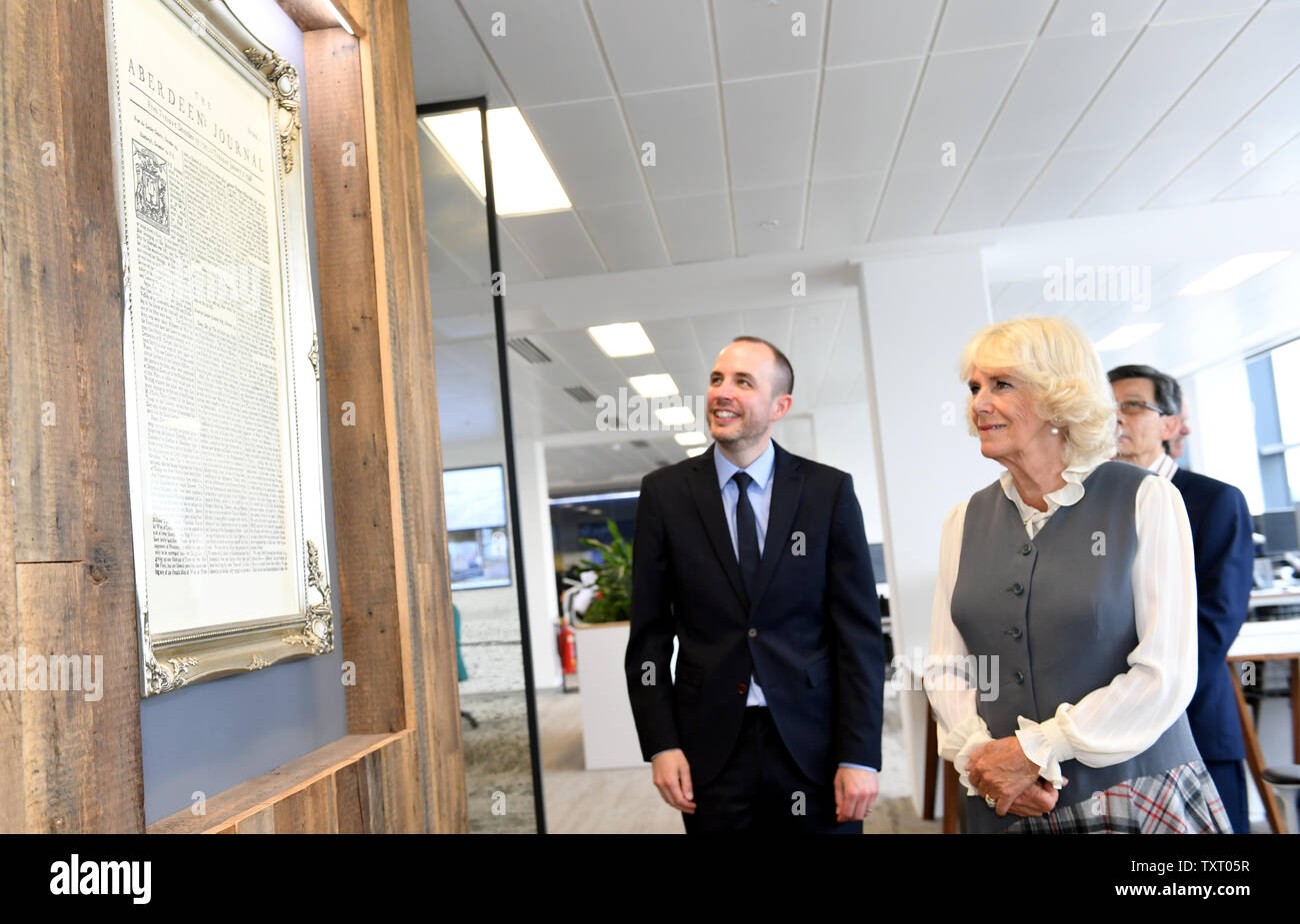 Alan Mccabe The Duchess of Rothesay with editor in chief Alan McCabe during a visit ...