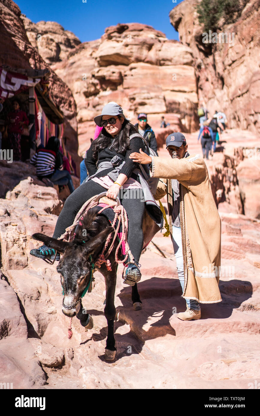 Tourists in the Petra, Jordan Stock Photo - Alamy