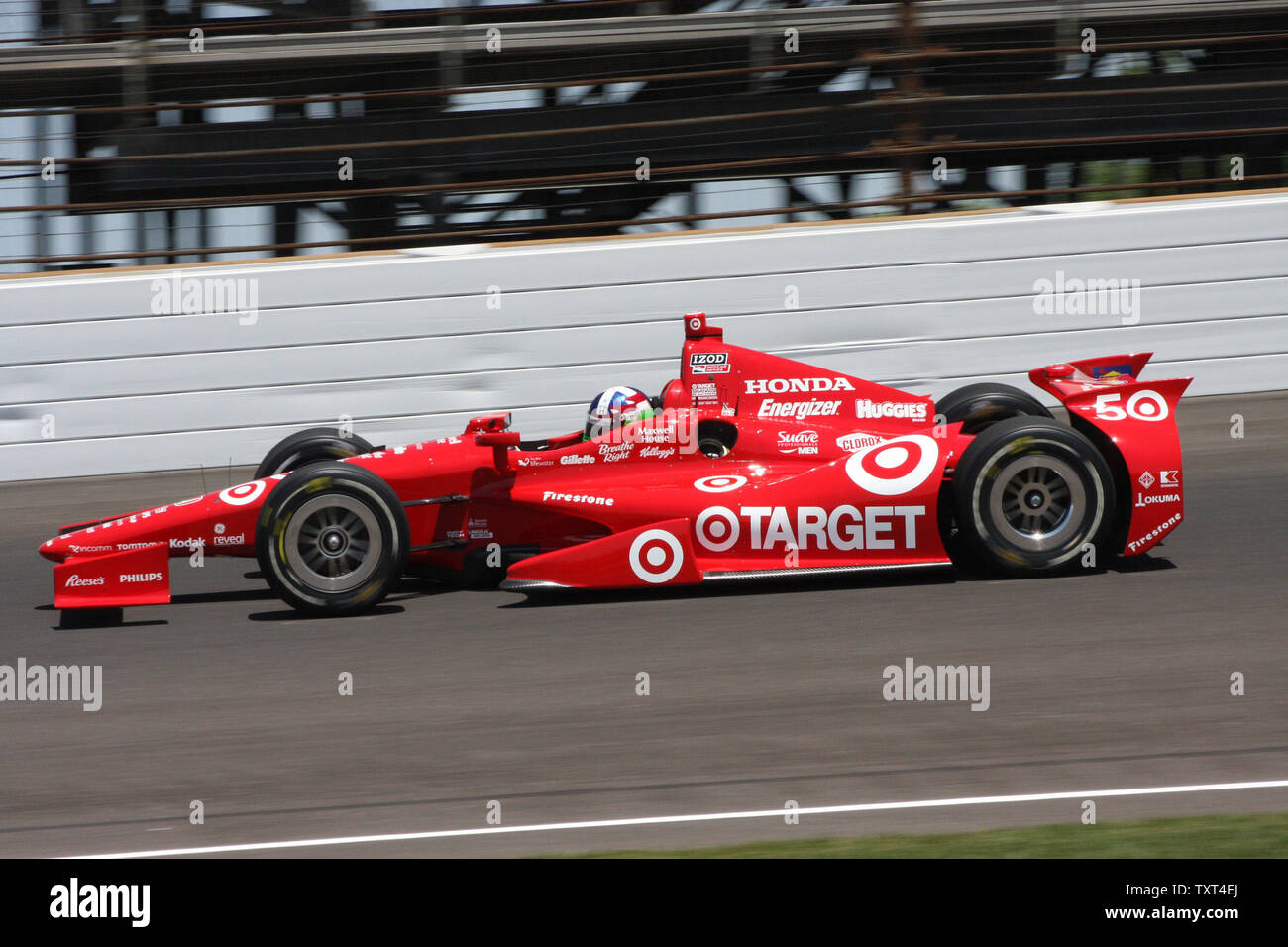 Two time Indianapolis 500 winner Dario Franchitti practices for the 96th Indianapolis 500 on May 17, 2012 in Indianapolis, Indiana. Franchitti drives for the Target Chip Ganassi racing team.     UPI/Bill Coons Stock Photo