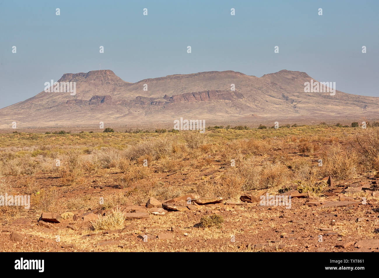 Brukkaros Mountain (Geitsi Gubib), extinct volcano in Karas Region in Namibia, Africa Stock Photo