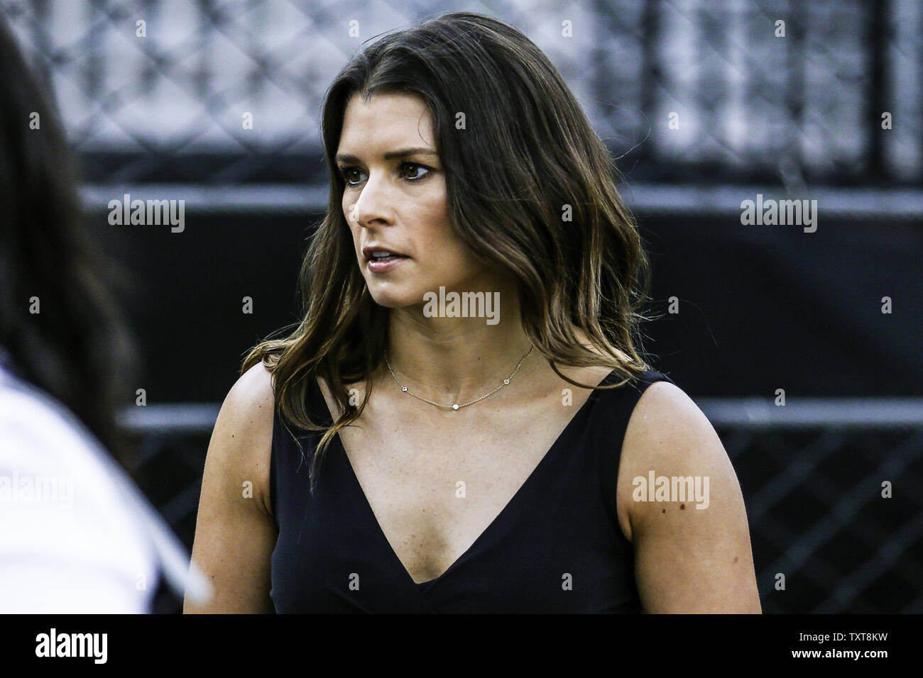Driver turned television commentator Danica Patrick waits before the103rd running of the Indianapolis 500 at the Indianapolis Motor Speedway on May 26, 2019 in Indianapolis, Indiana.    Photo by Mike Gentry/UPI Stock Photo