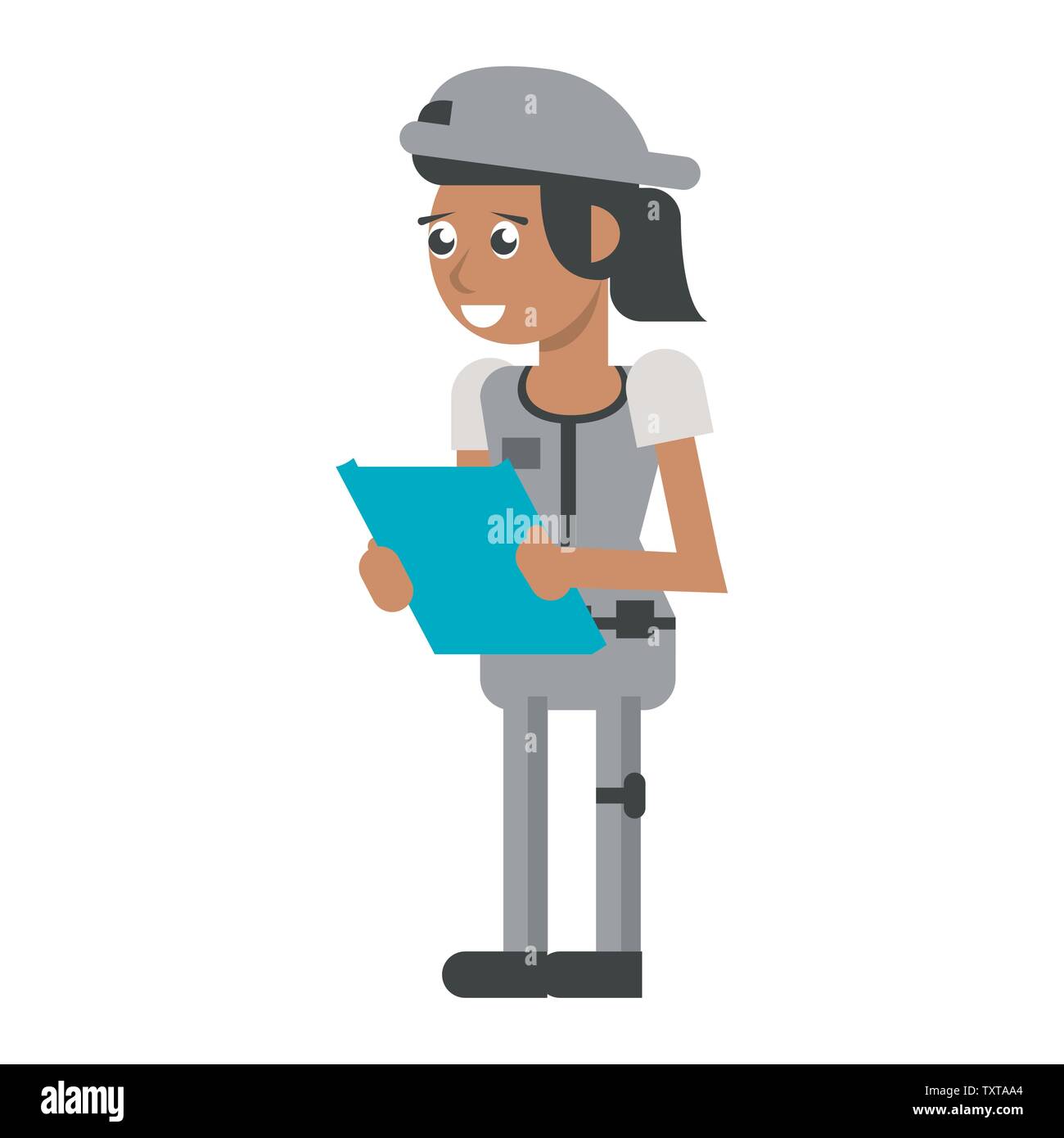 Construction worker smiling cartoon isolated Stock Vector Image & Art ...