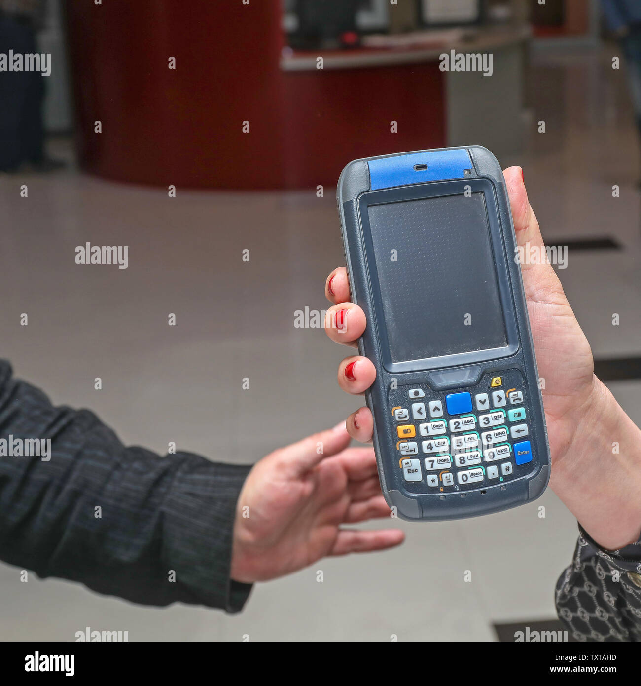 Portable Barcode Scanner and Rfid Reader Device Stock Photo Alamy