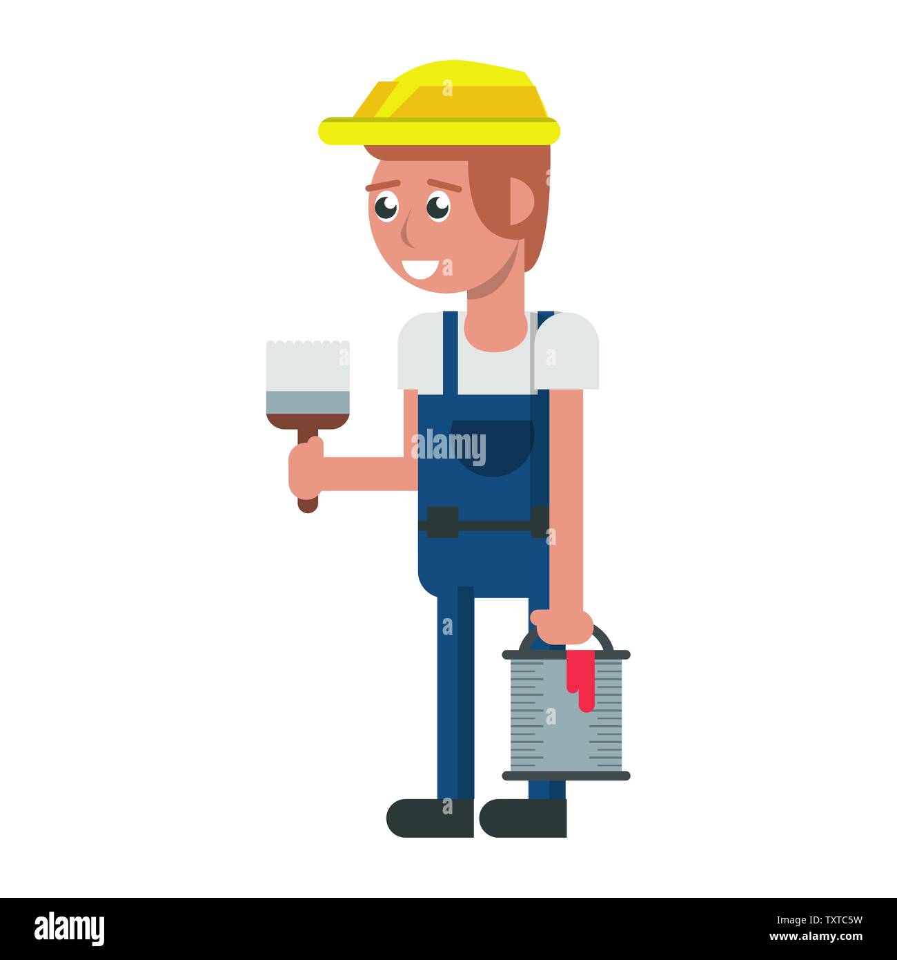 Construction worker smiling cartoon isolated Stock Vector Image & Art ...