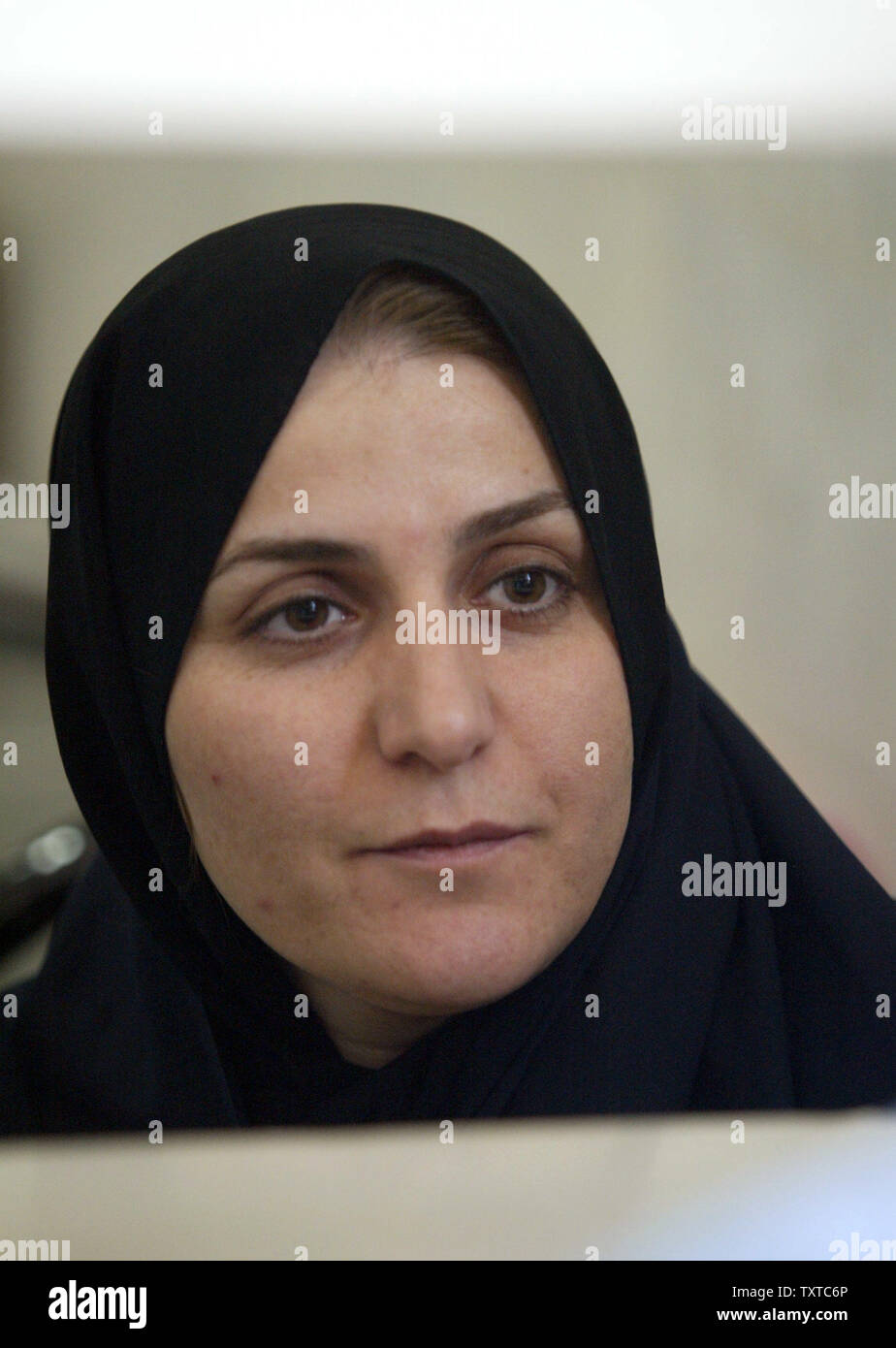 Iranian prisoner Shahla Jahed is seen during a journalists visit to Evin  prison in Tehran, Iran on June 13, 2006. Jahed, the mistress of Iranian  soccer star Nasser Mohammad Khani, was convicted