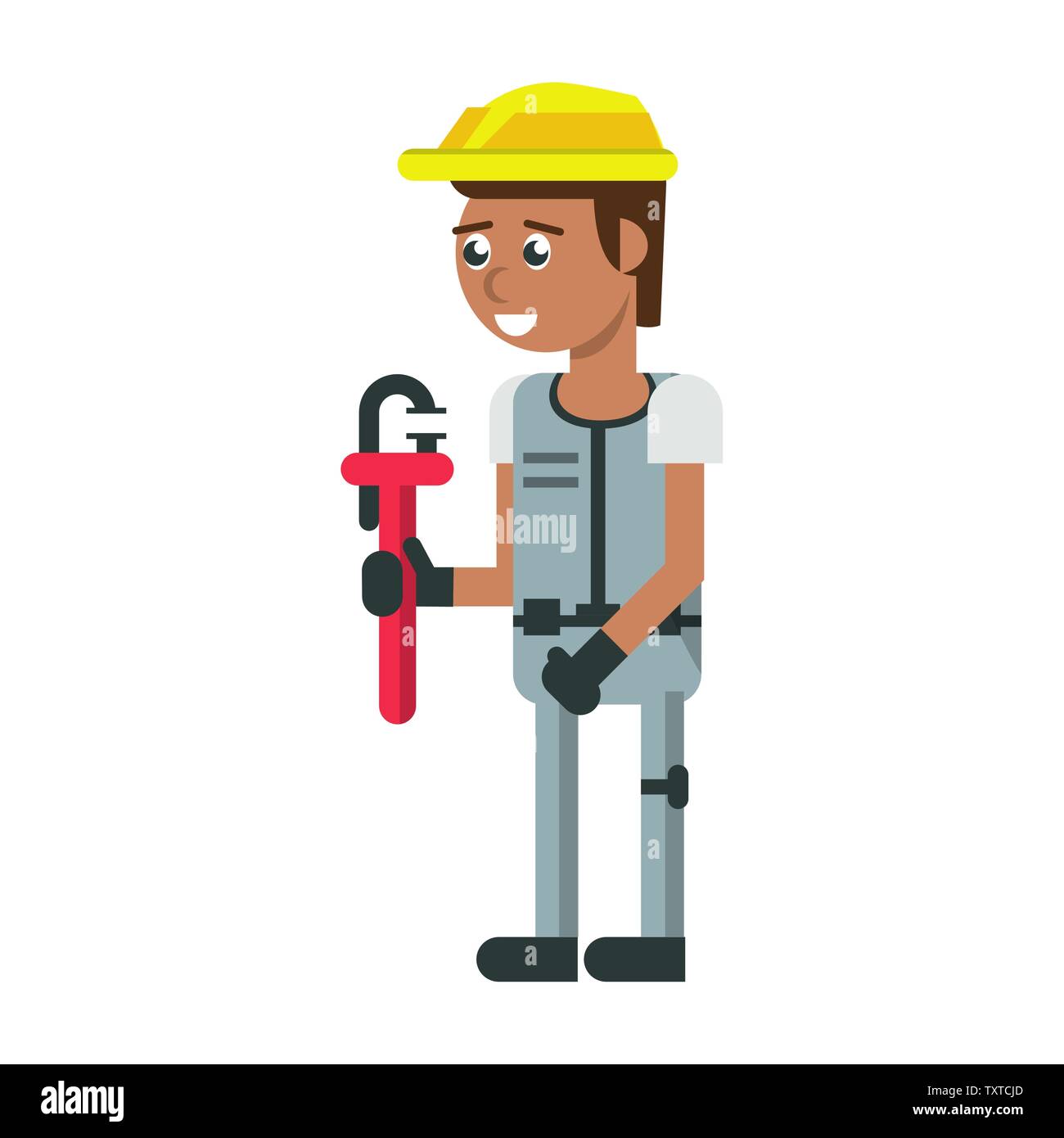 Construction worker smiling cartoon isolated Stock Vector Image & Art ...
