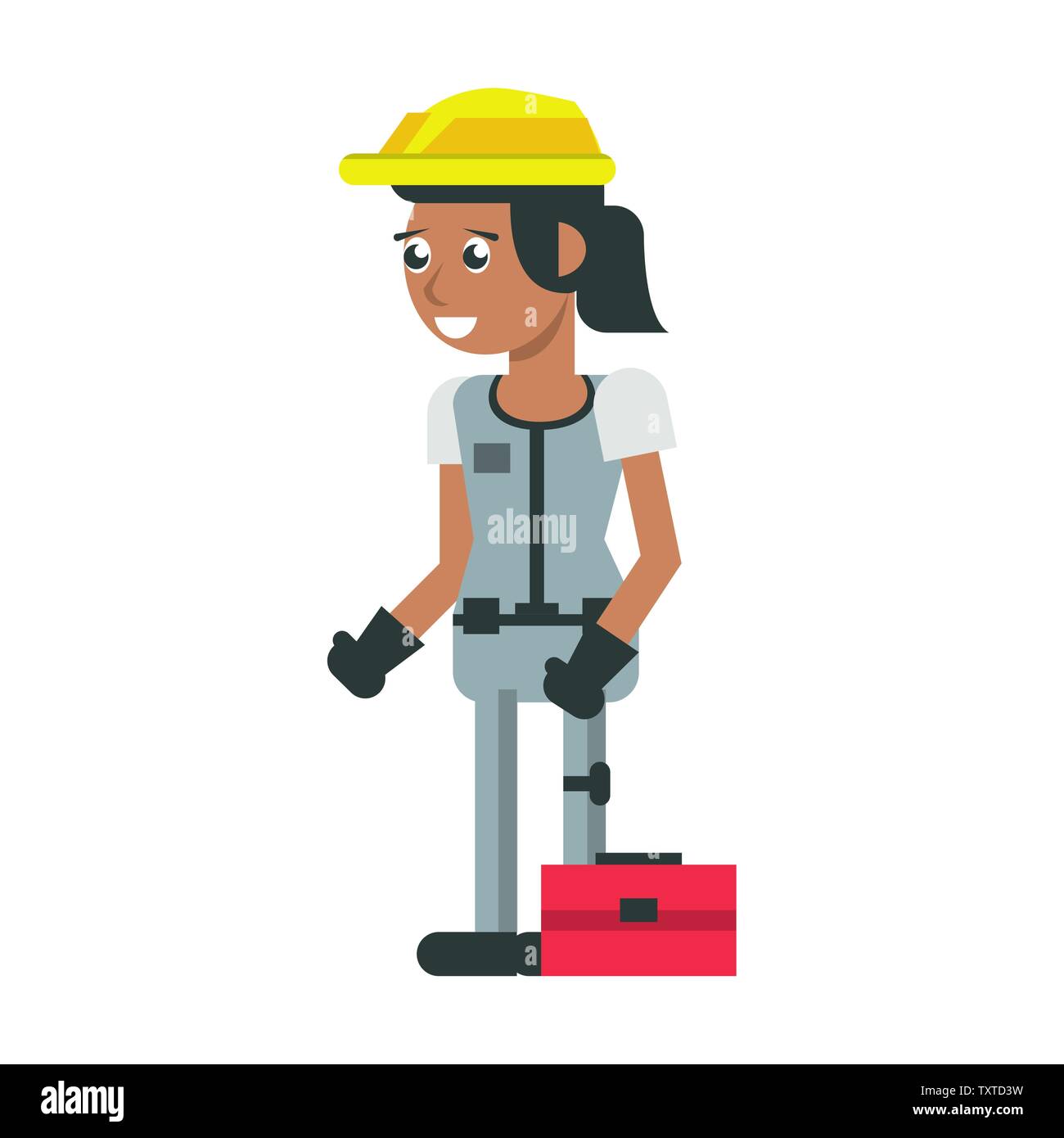 Construction worker smiling cartoon isolated Stock Vector Image & Art ...