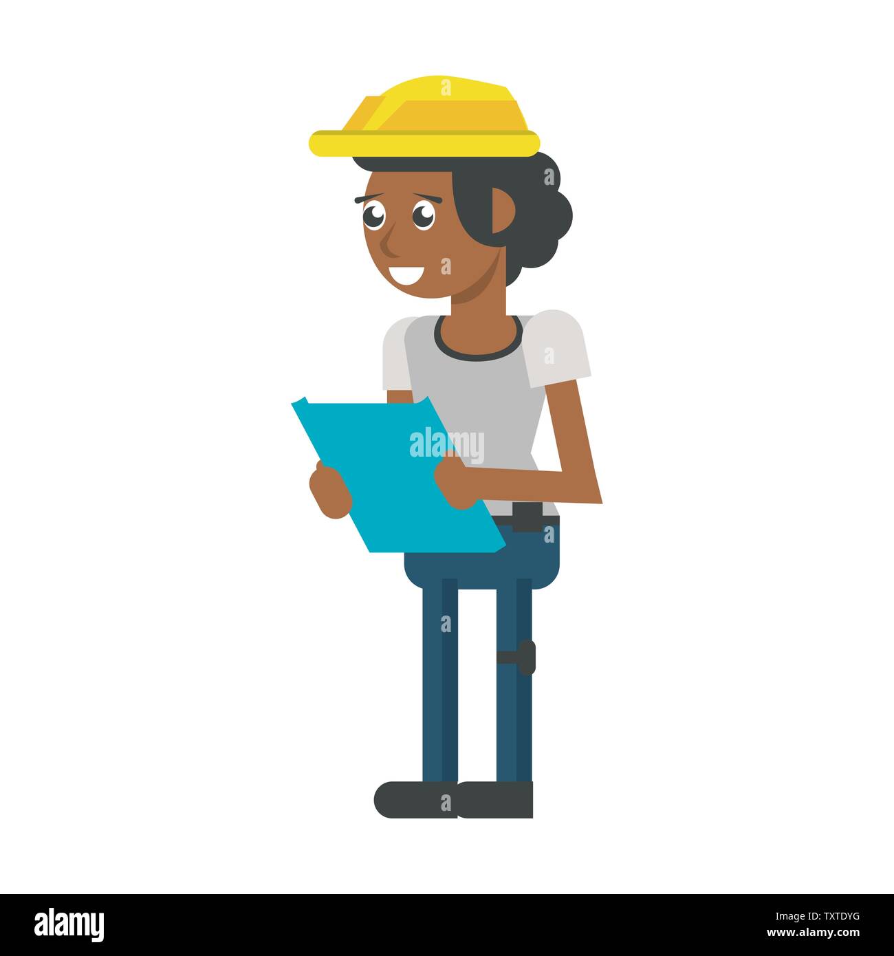 Construction worker smiling cartoon isolated Stock Vector Image & Art ...