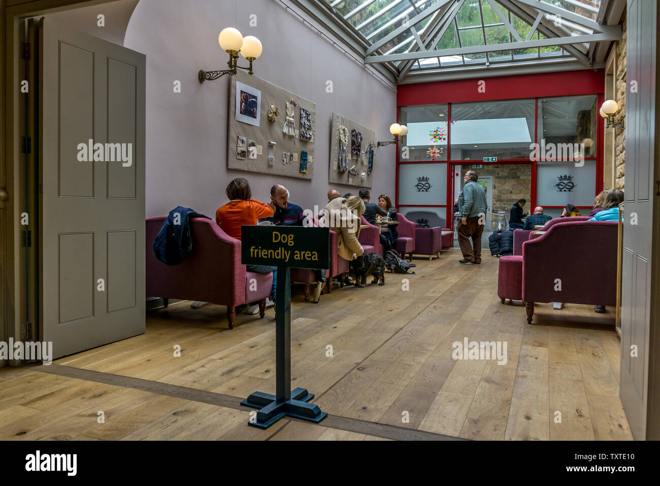 Indoor dog friendly dining at Chatsworth House, Bakewell, Derbyshire