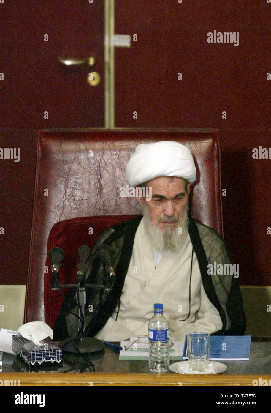 Chairman of the Experts Assembly Ayatollah Ali Meshkini, pictured in an ...