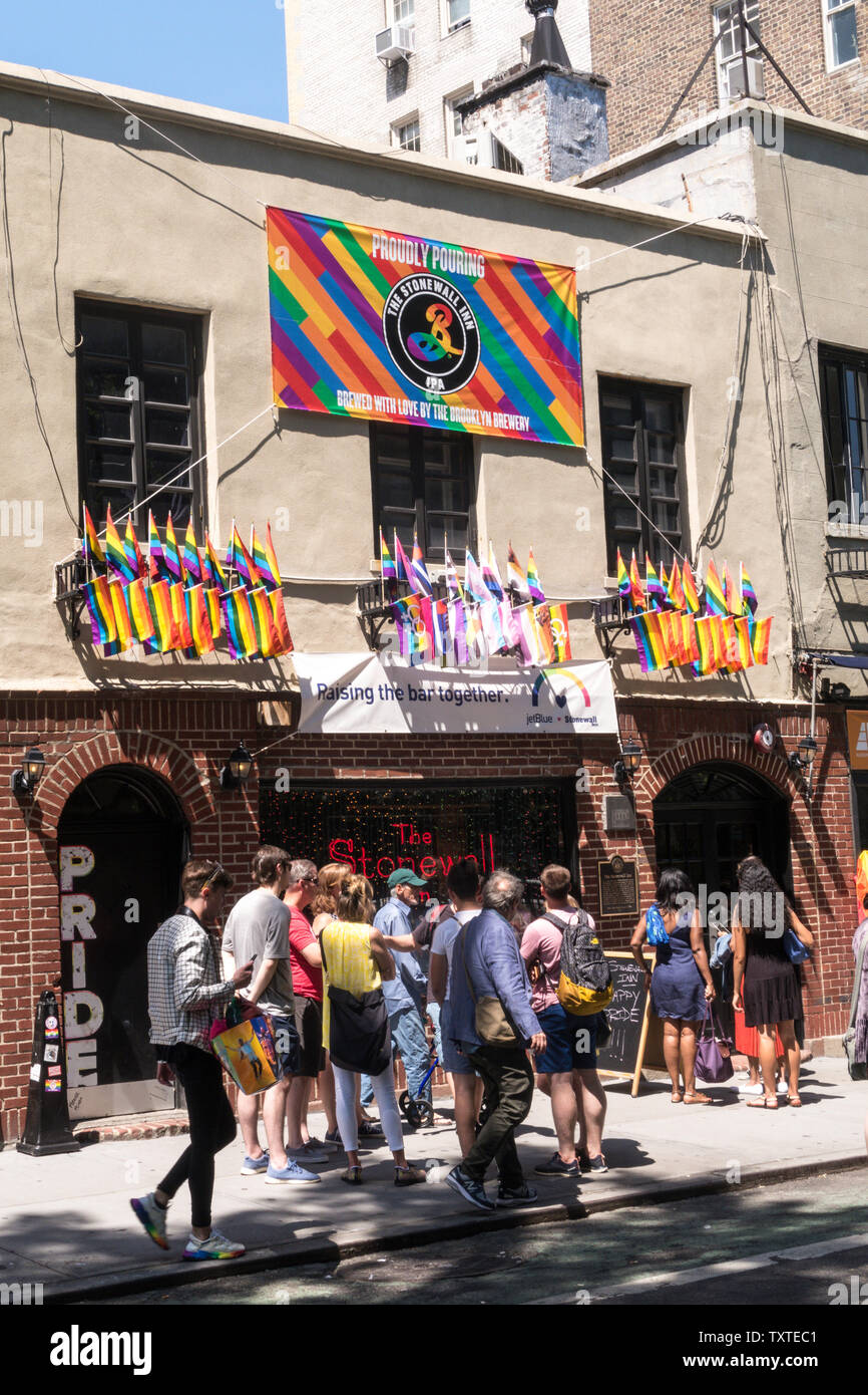 The Stonewall Inn is located in Greenwich Village, NYC, USA Stock Photo