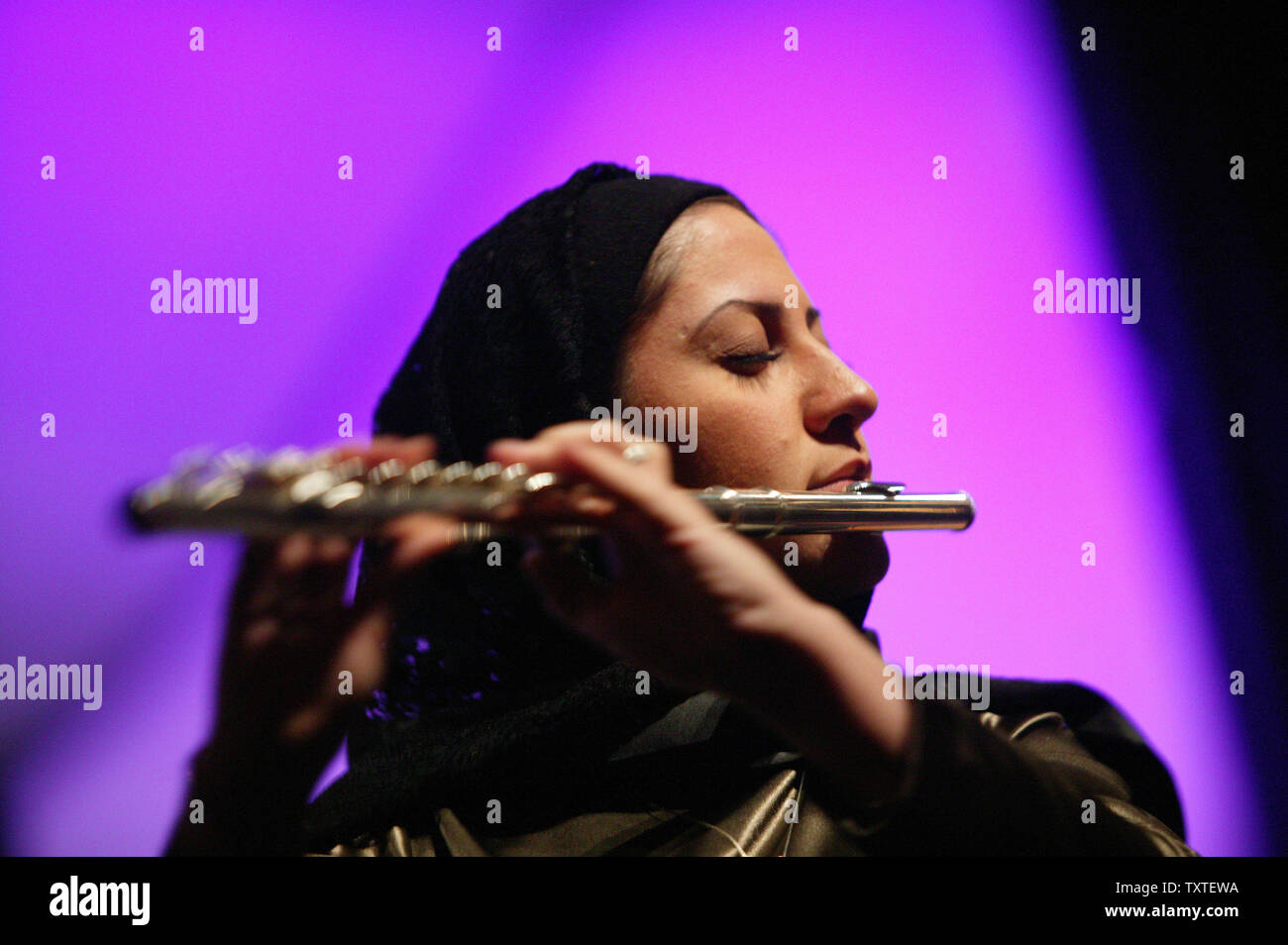 Iranian flute musician Asal Hanachi performs with Tehran's symphony
