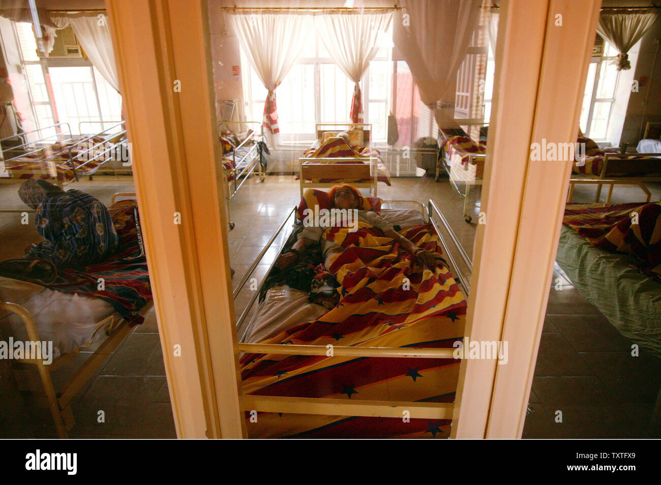 Patients take a rest in a nursing home in Rasht city in Gilan province