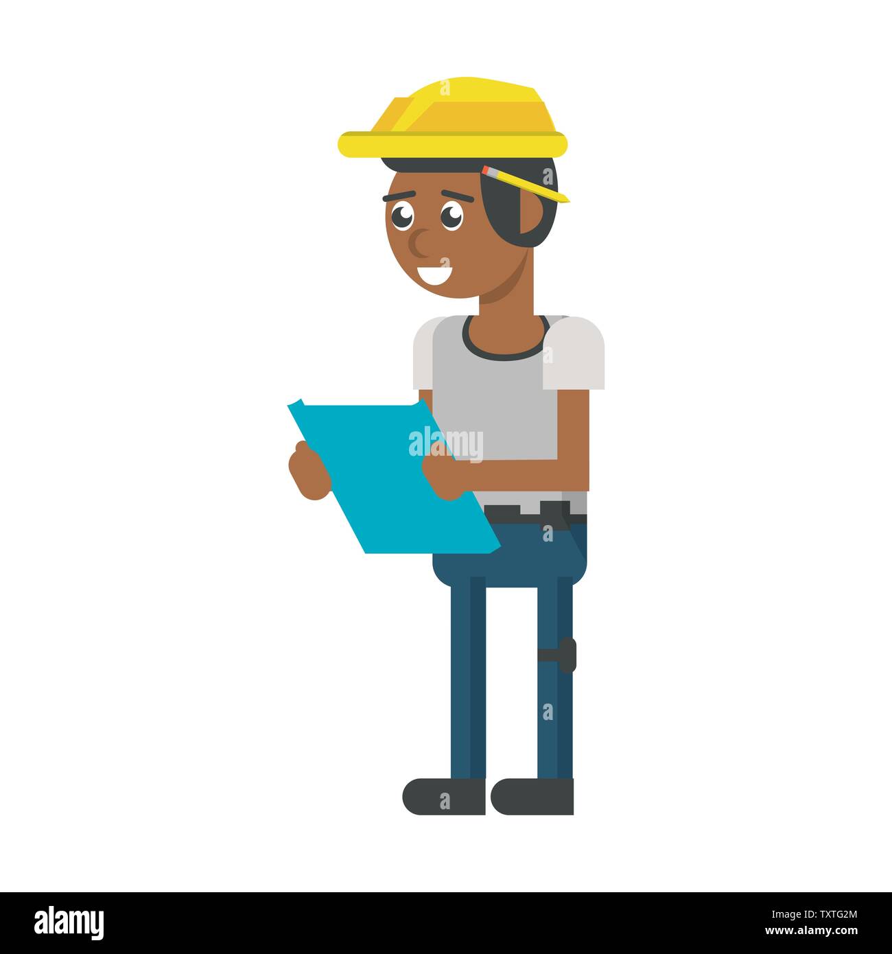 Construction worker smiling cartoon isolated Stock Vector Image & Art ...