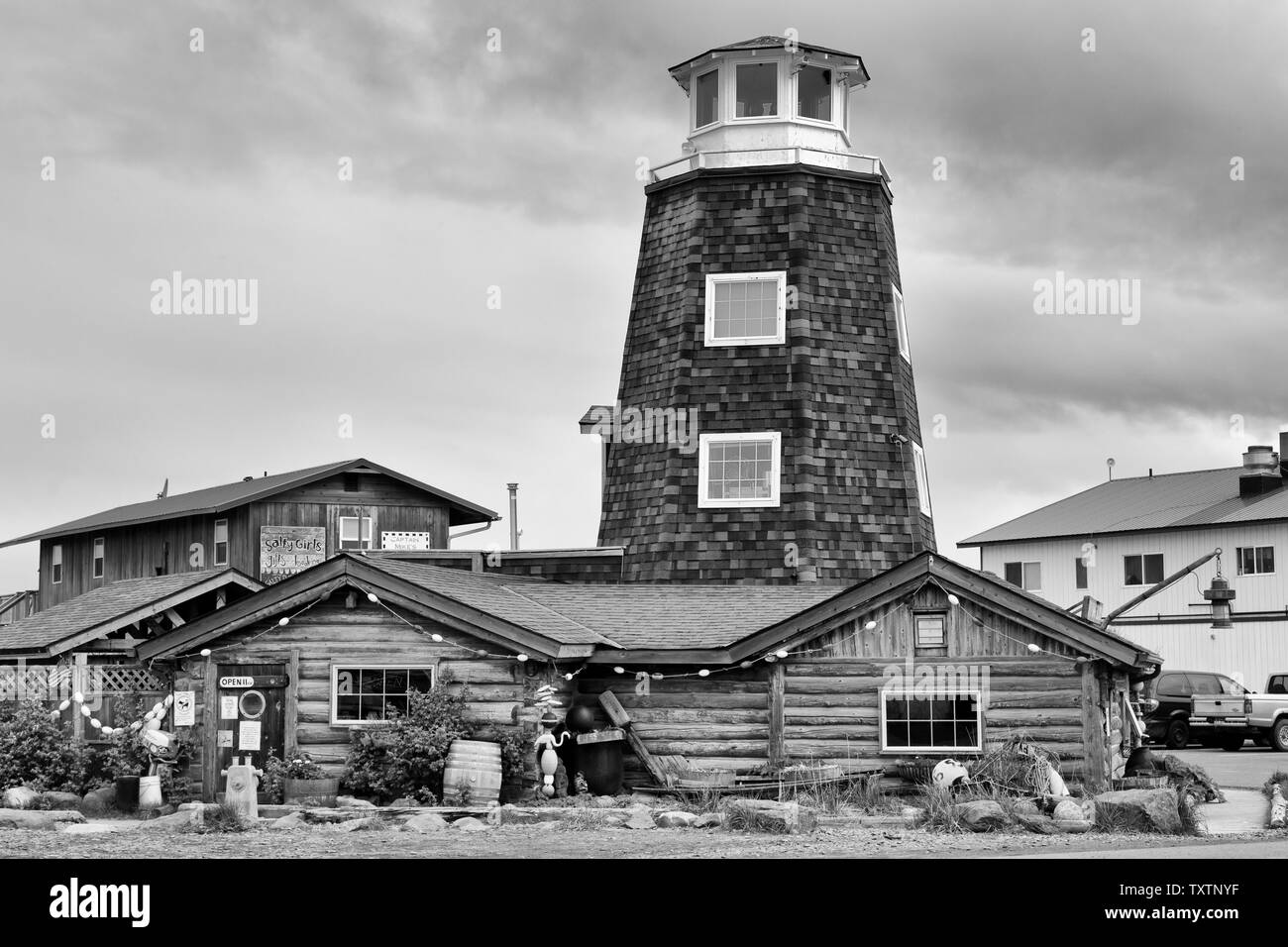 Salty Dawg Saloon, Homer Spit, Alaska, USA Stock Photo