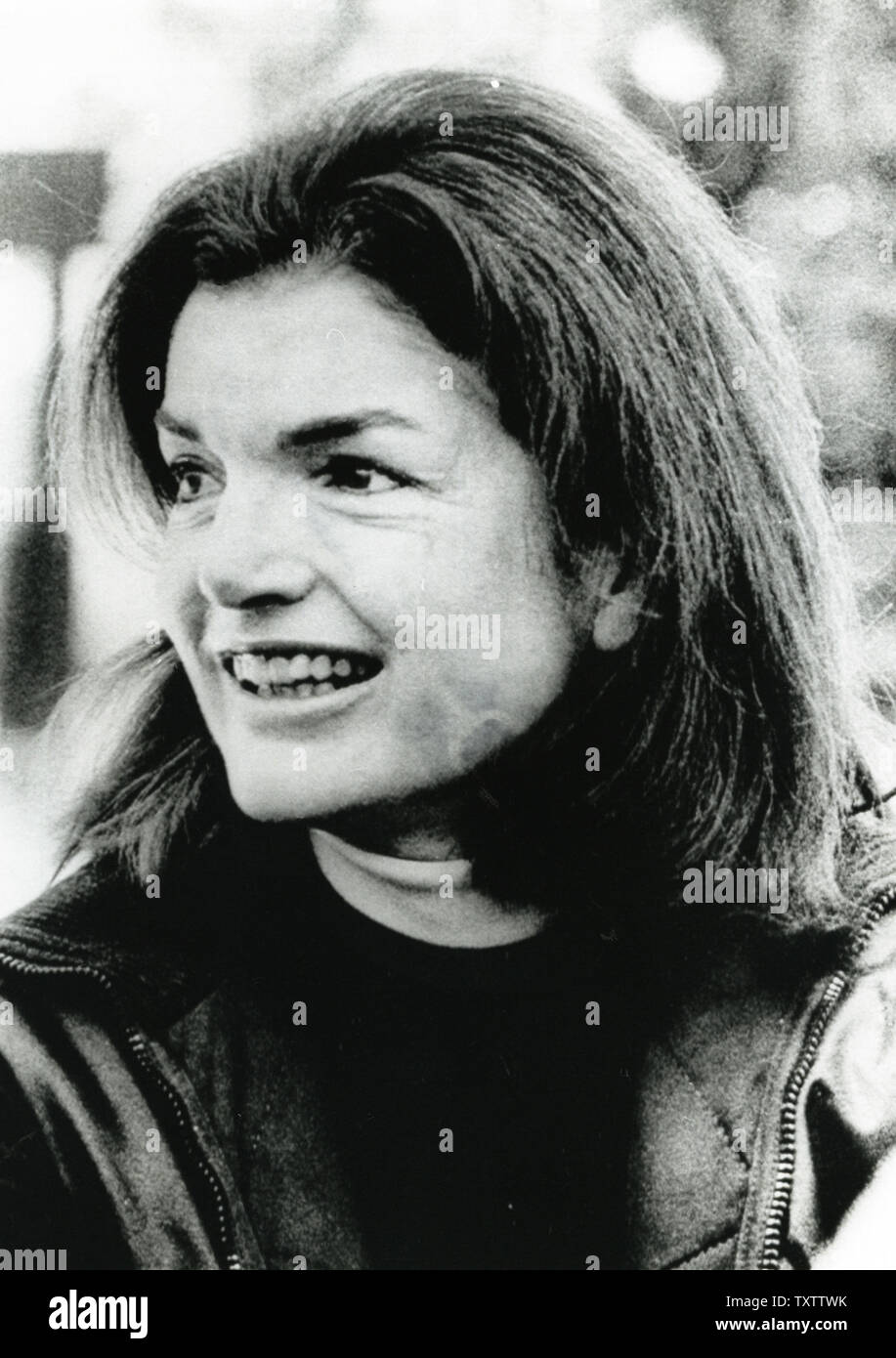 Jacqueline Kennedy Onassis is seen at a ski resort visiting other members of the Kenedy family in Sun Valley, Idaho on December 27, 1975. UPI Stock Photo
