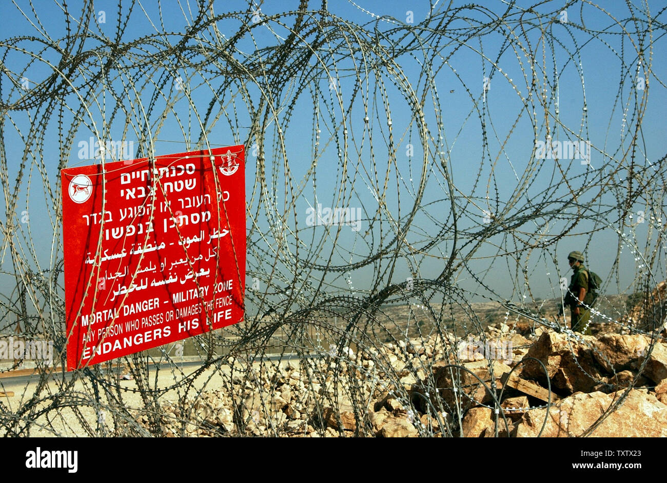 A Sign Warns Palestinians Not To Enter The Israeli Security Fence