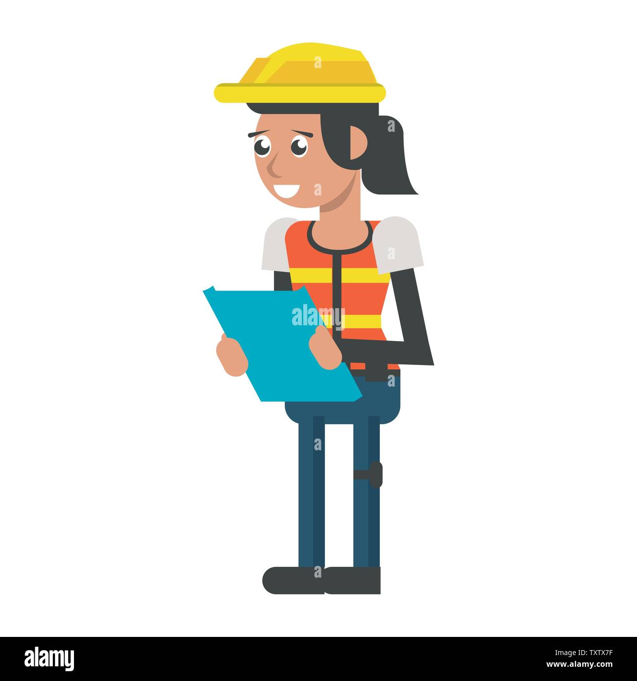 Construction worker smiling cartoon isolated Stock Vector Image & Art ...