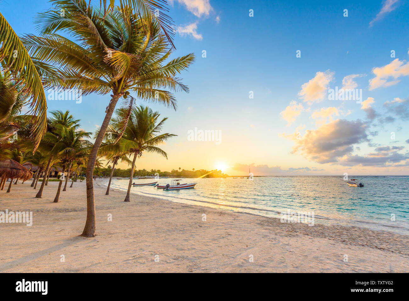 Akumal bay - Caribbean white beach in Riviera Maya, coast of Yucatan ...