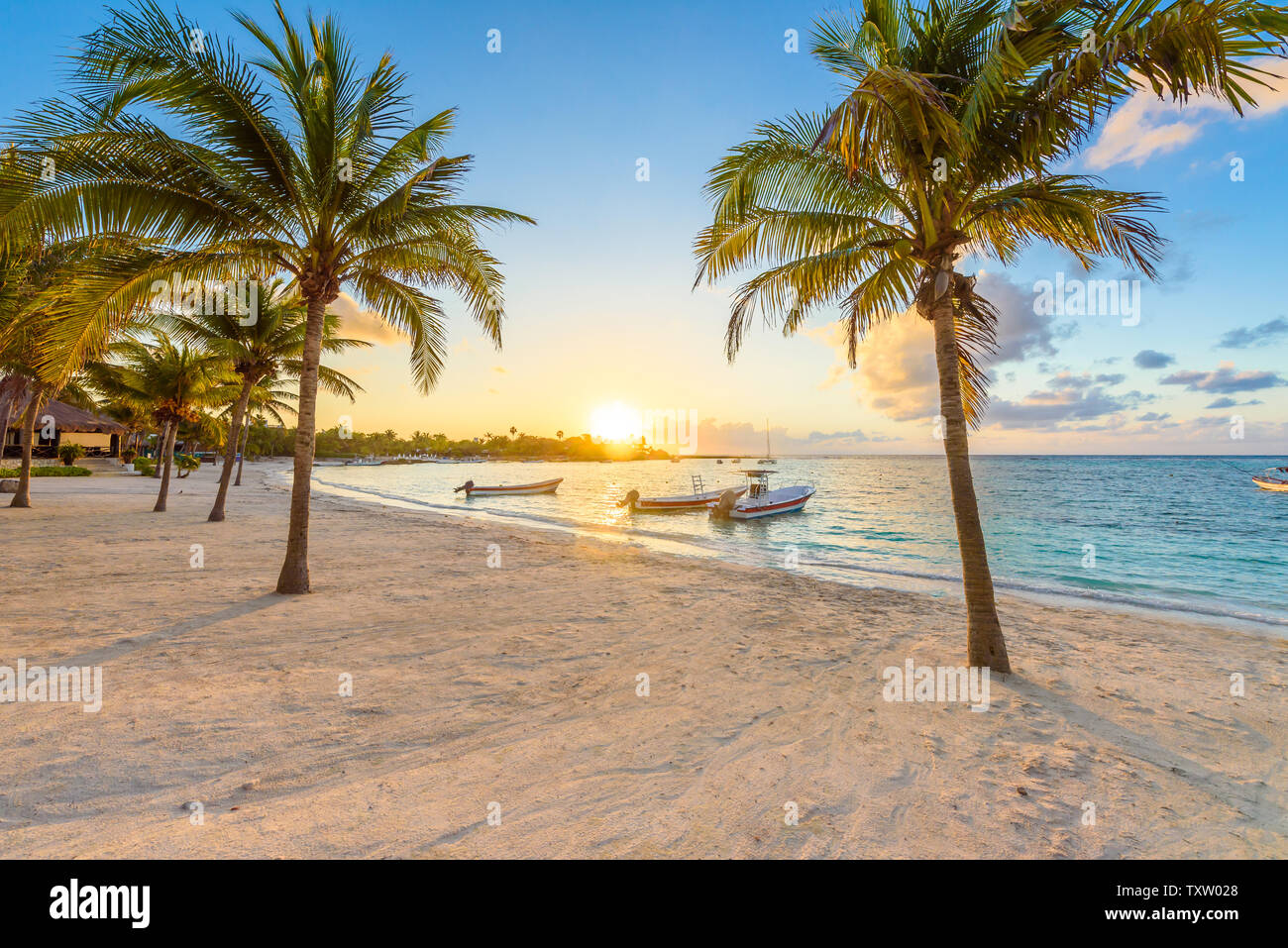 Akumal bay - Caribbean white beach in Riviera Maya, coast of Yucatan ...