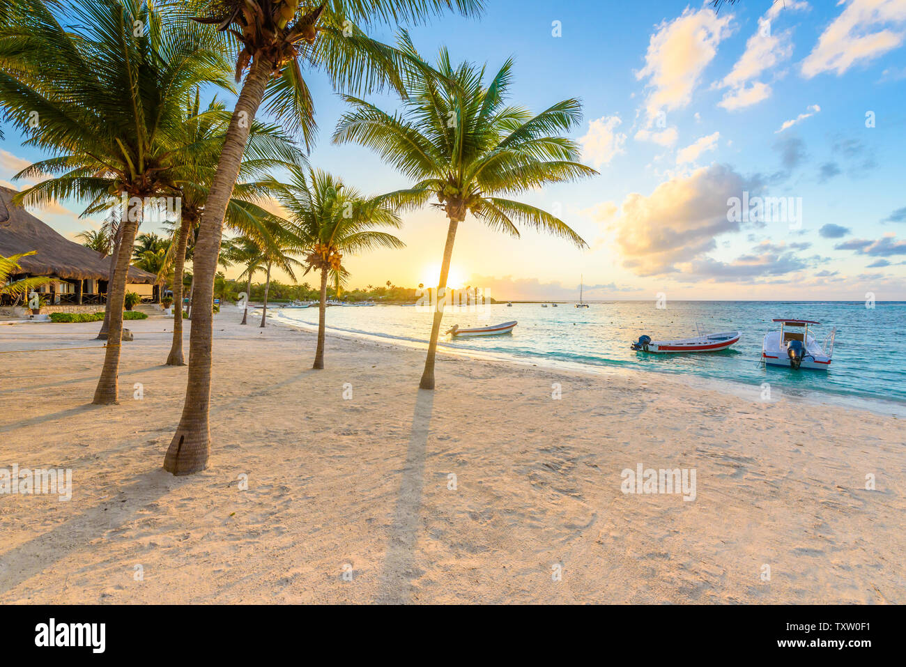 Akumal bay - Caribbean white beach in Riviera Maya, coast of Yucatan ...