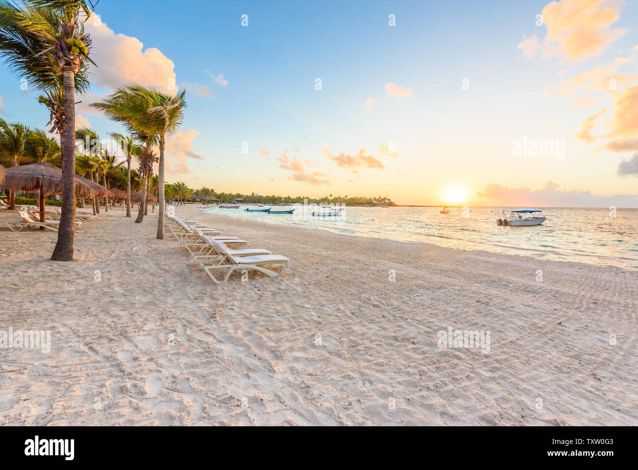 Akumal bay - Caribbean white beach in Riviera Maya, coast of Yucatan ...