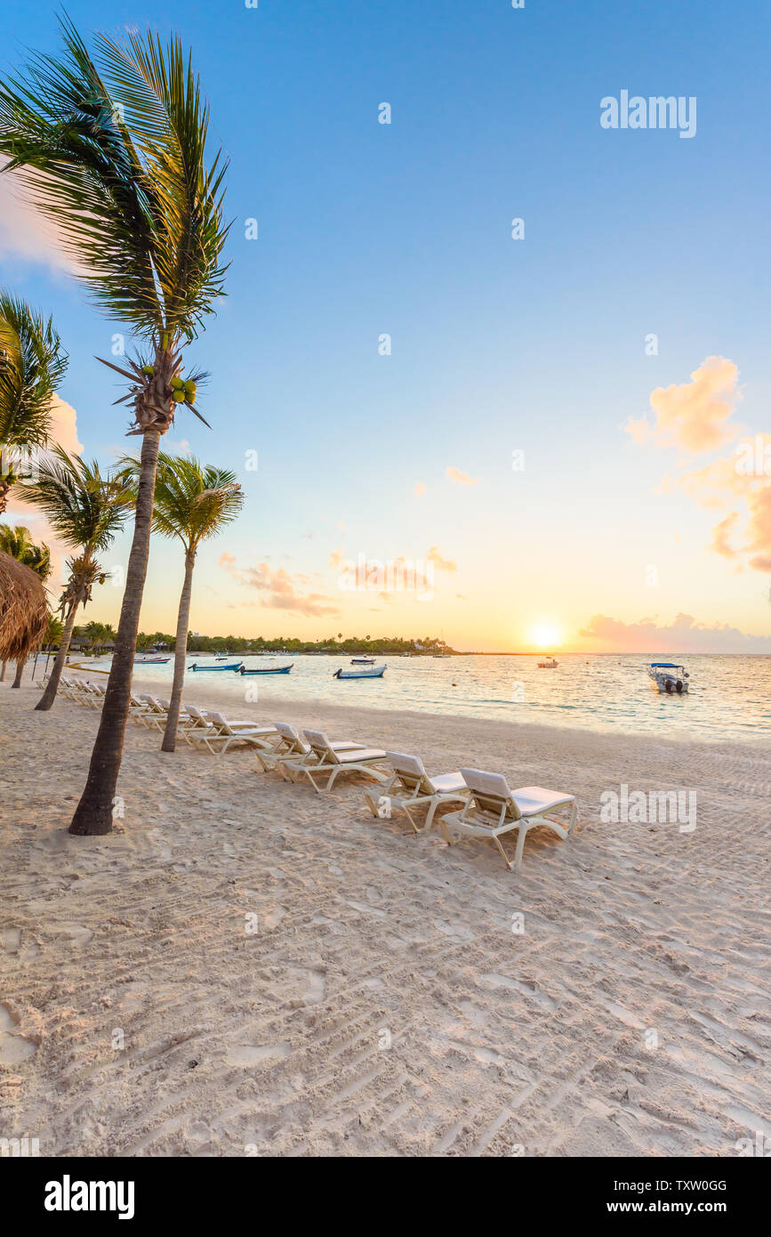 Akumal bay - Caribbean white beach in Riviera Maya, coast of Yucatan ...
