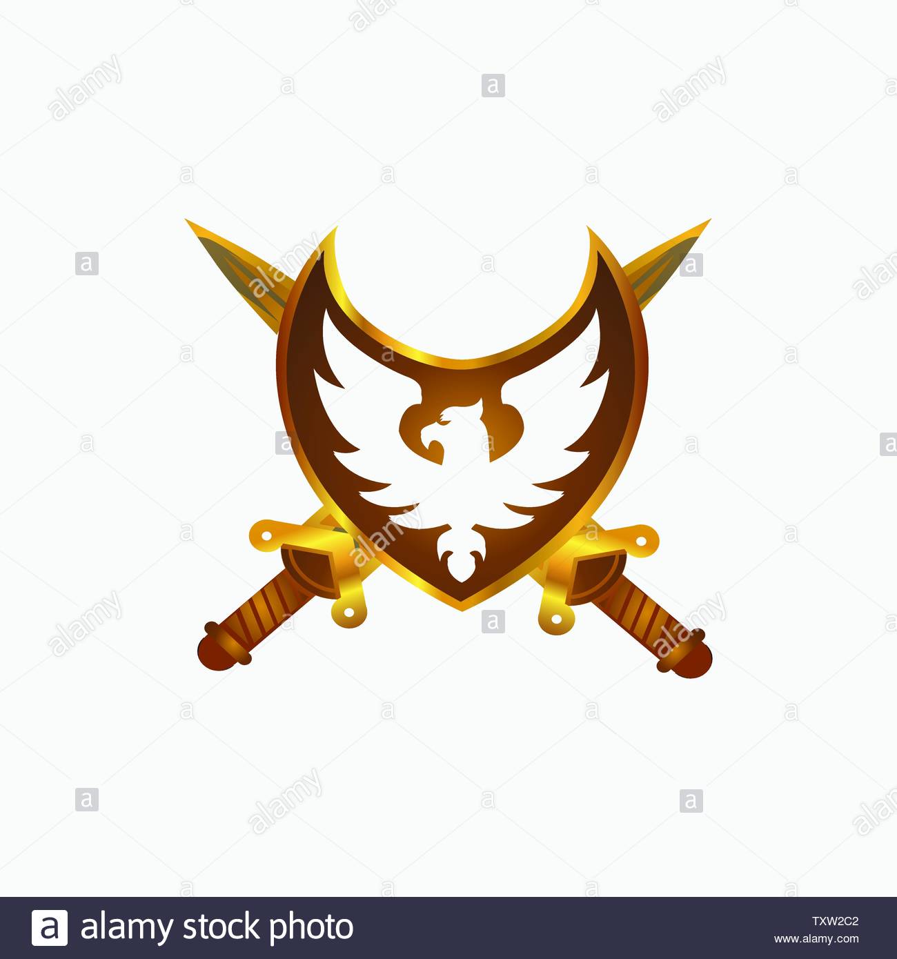 Royal Eagle Logo Design Template Stock Vector Art Illustration